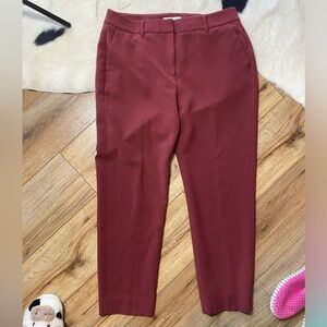 Boden Burgundy straight leg ankle dress pants